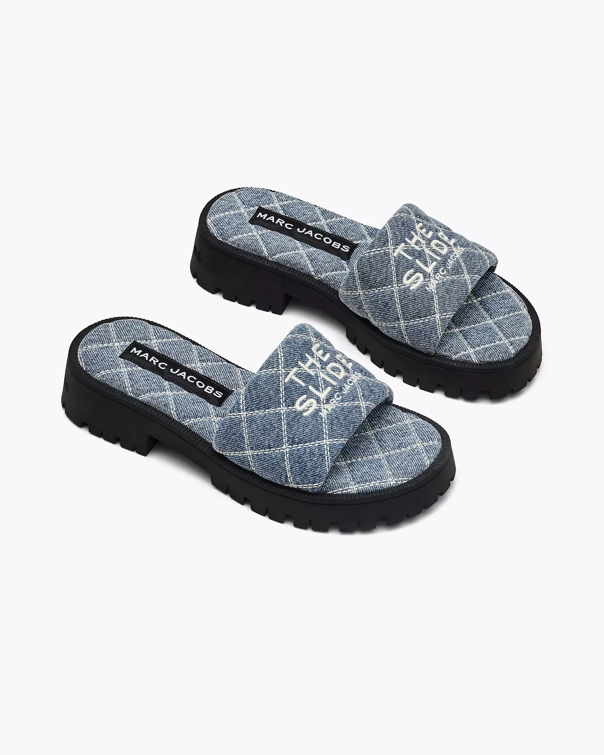 The Quilted  Denim Lug Sole Slide