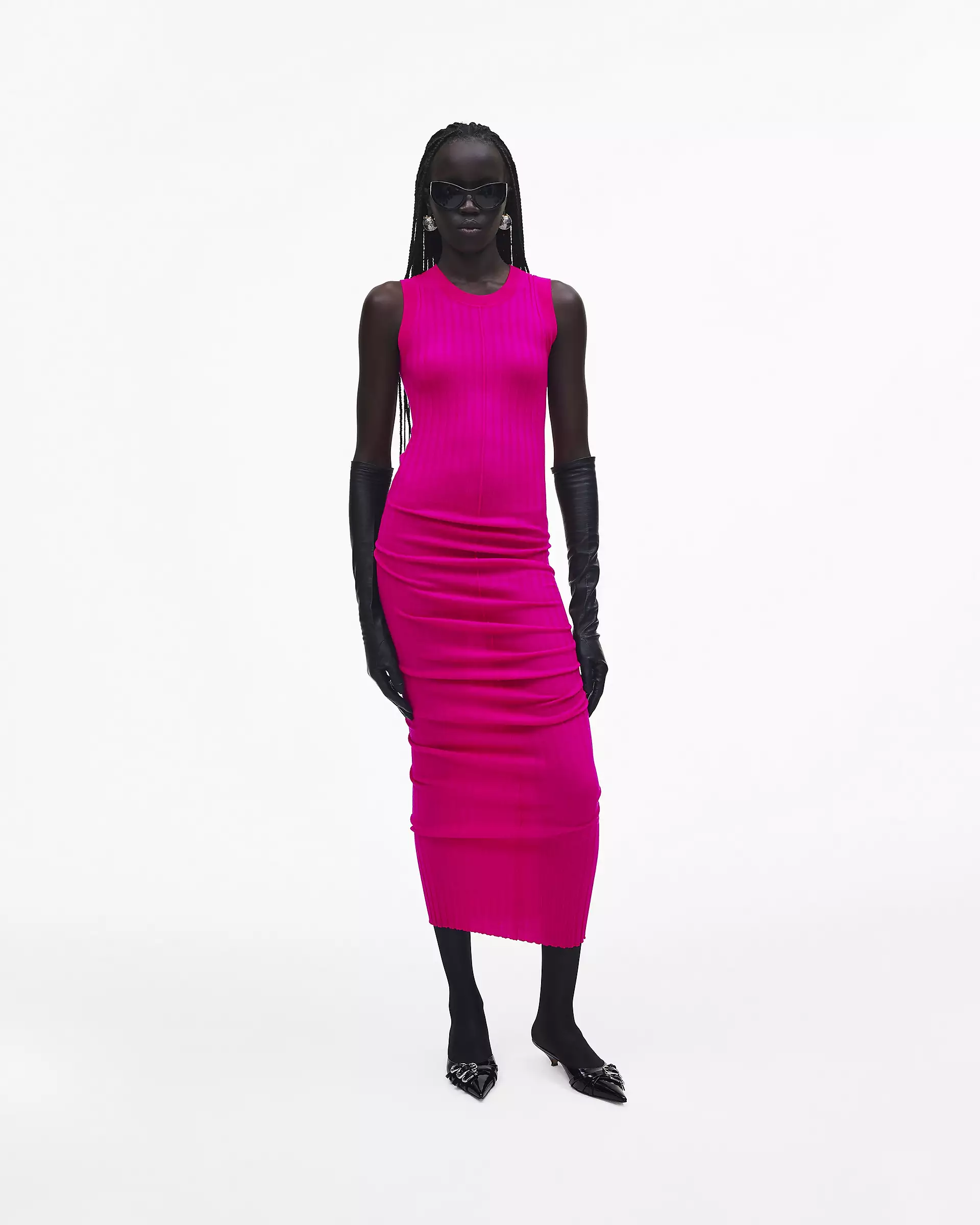 Fine Ribbed Merino Twisted Dress